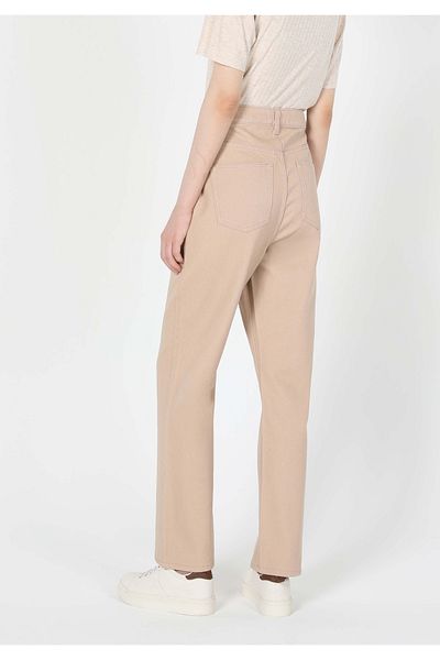 Colin's Ecru Women's Trousers - High Waist, Regular Cut, Wide Leg Cl 1060734
