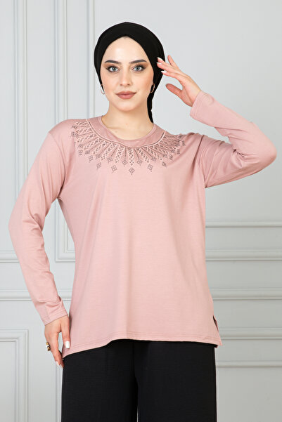 FATELLA بلوزة نسائية من القطن الممشط Dusty Rose