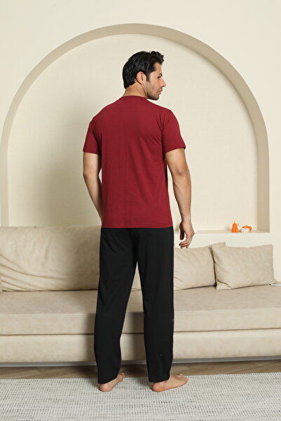 LİLA İÇ GİYİM Men's Cotton Pocket Pajama Set