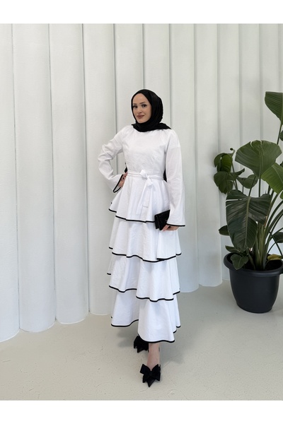 Melike Tatar Φόρεμα με ρέλι στρώσεων 3-3055