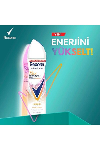 Rexona Kadın Sprey Deodorant Energise Bergamot & Yeşil Elma 150 ml