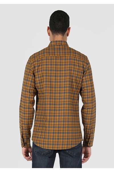 Colin's Cămașă galbenă Slim Fit pentru bărbați - mânecă lungă, carouri Cl 1061023