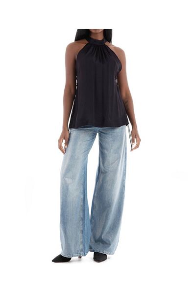 Guess Pantaloni de damă BELLFLOWER albaștri