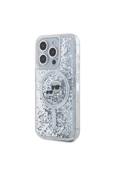 Karl Lagerfeld Θήκη για iPhone 15 Pro Max Liquid Glitter MagSafe, Karl Lagerfeld - Διαφανής