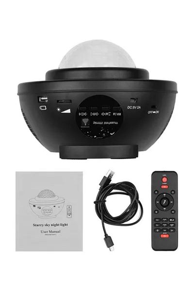 fulina Dynamic Projection Night Light with Remote Control Bluetooth Speaker, Multiple Colours,for Bedroom