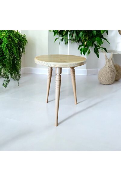 Sienta Home Dekoratif Doğal Ahşap 3’lü Zigon Sehpa Gürgen Ağacı Demonte Modern Ayak - Orta Sehpa