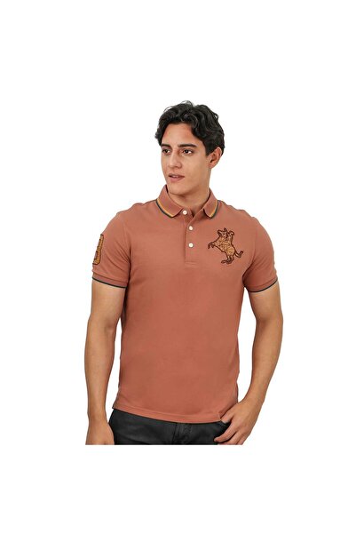 Giordano قميص بولو نابليون رجالي من القطن بأكمام قصيرة وقصة ضيقة