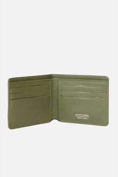 Avva Men's Khaki 100% Leather Wallet A32y9561