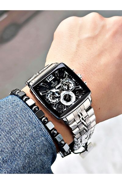 Reward Silver Color Square Model Functions Active Men's Wristwatch + Bracelet