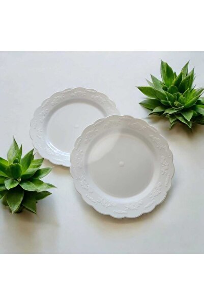 Evinizin Yardımcısı Pasta Kutlama Parti Sunum Beyaz Renk Plastik Tabak 19 cm ...