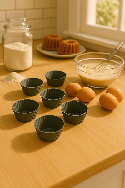 Silicorner 6 Pieces Silicone Airfryer Cup Cake, Muffin Cake Mold