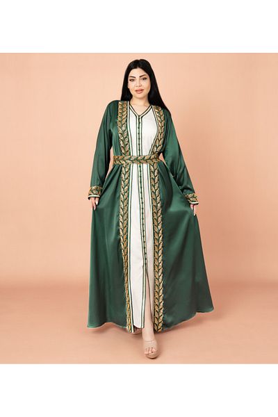 IKKXA Belted Elegant 2-Piece Kaftan