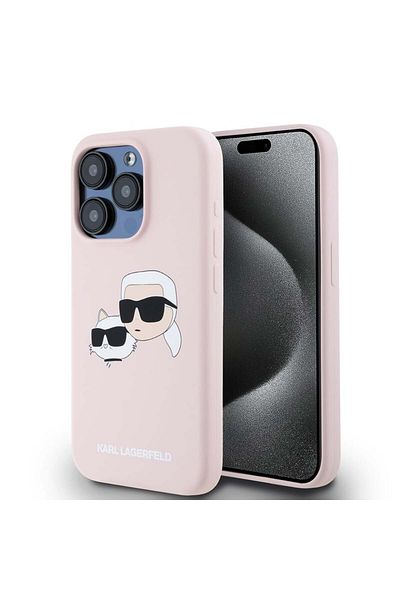 Karl Lagerfeld Carcasă pentru iPhone 15 Pro, silicon MagSafe, Karl Lagerfeld - roz