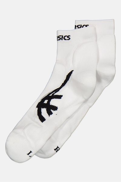 Asics Men 1 Pair Brand Logo Running Socks, White