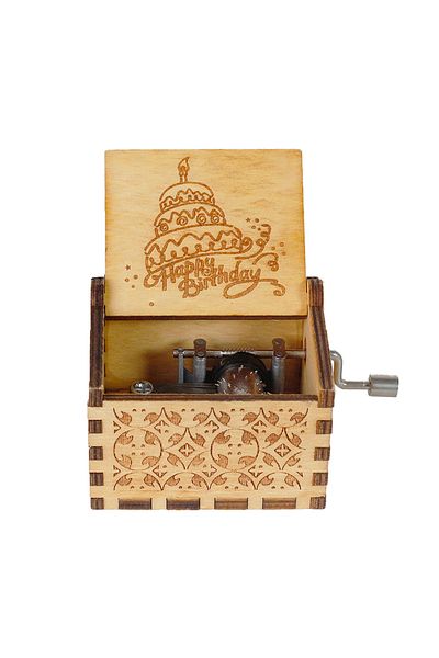 Choice Happy birthday01 Wooden Music Box Frozen Beauty and Beast Hand Cranked Home Decoration Carved Musica