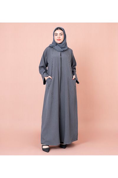 IKKXA Formal Embroidery Pockets Abaya