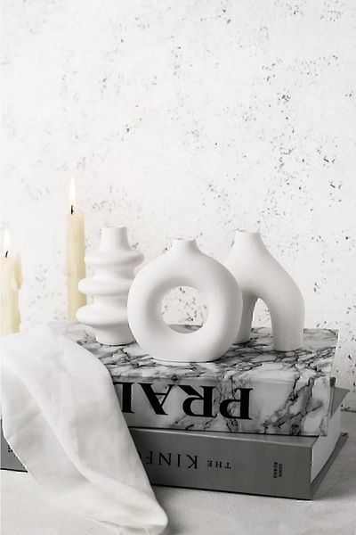 B&G Tasarım Atölyesi Set of 3 Scandinavian Style Minimal Vase
