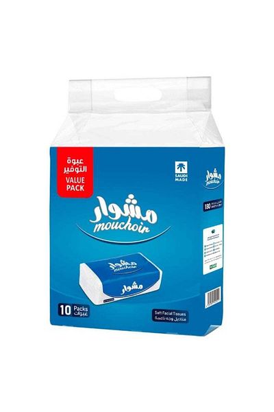 MOUCHOIR Mushwar Tissues Value Pack 180 Tissues * 10 Boxes