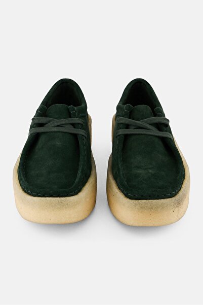 CLARKS Women Wallabee Cup Standard Fit Lace Up Casual Shoes, Dark Green