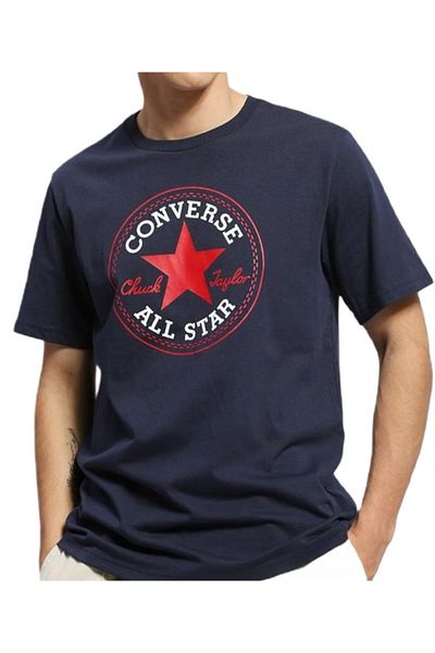 converse Tricou unisex Standard Fit Chuck Patch Tee bleumarin