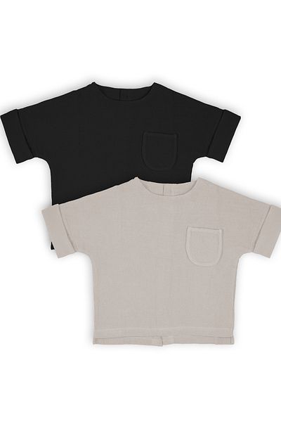 Catz Kids 2-Piece Muslin Back Buttoned Shirt (Mink and Black)