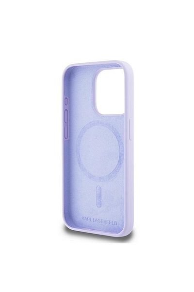 Karl Lagerfeld Carcasă pentru iPhone 15 Pro, silicon MagSafe, Karl Lagerfeld - violet