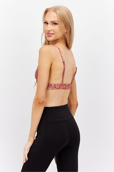 Reebok V-Neck Patterned Coral Women's Sports Bra - H62588 Cl Aop Bra