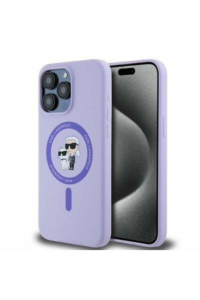 Karl Lagerfeld Carcasă pentru iPhone 15 Pro Max, silicon MagSafe, Karl Lagerfeld - violet