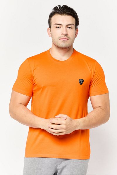 Lamborghini Men Sportswear Fit Short Sleeve Outdoor T-Shirt, Orange