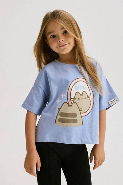 Motebarn Wear Tricou Nice Bumbac pentru Fata Albastru