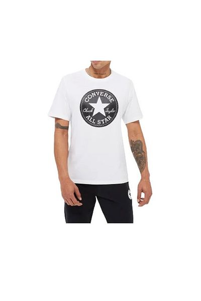 converse Standard Fit Center Front Chuck Patch Knock Out Tee unisex t-shirt White