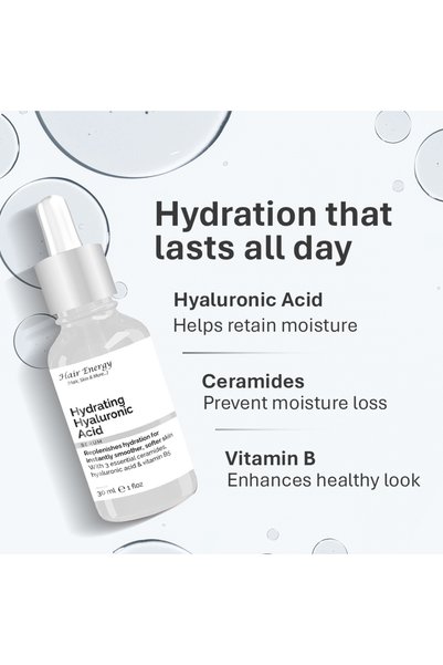 Hair Energy Hydrating Hyaluronic Acid Serum | Infused with Vitamin B5 & Hyaluronic Acid | 30 ml