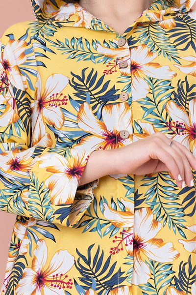 IKKXA Floral Printed Hoodie Jalabiya