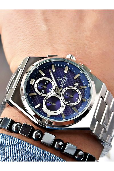 Reward Silver Color Functions Active Steel Strap Men's Wristwatch + BRACELET