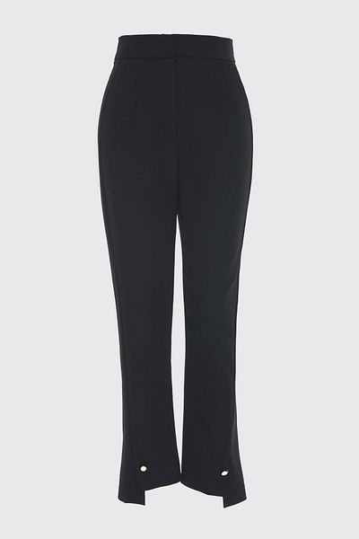 Zühre Black Trousers with Accessory Detail P-0192