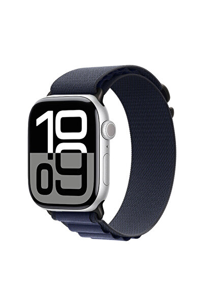 TUVA TEKNOLOJİ Watch 10 46 مم متوافق مع TUVA KRD-74 حزام شبكي سلكي أسود-أزرق ...