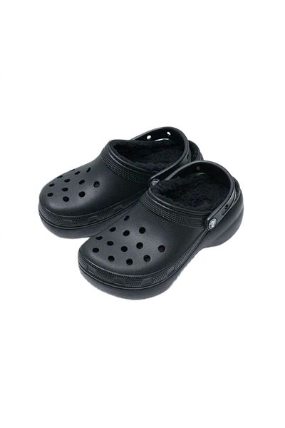 Crocs Saboți CROCS Classic Platform Lined Clog W pentru femei, negri
