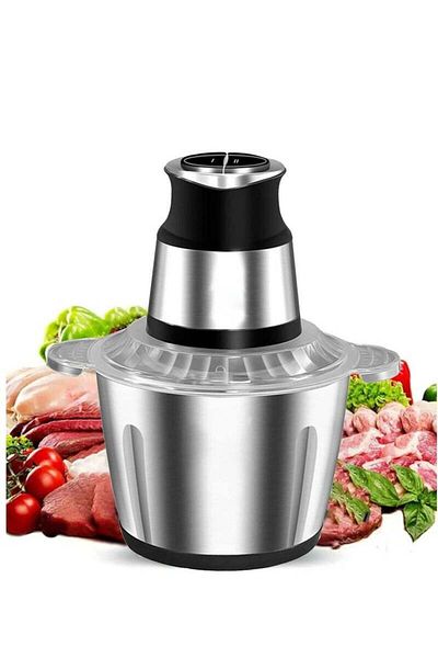 COOYA 3L Electric Meat Grinder,300W,2 Modes,4 Blades,Easy to Clean,Suitable for All Ingredients,Silver