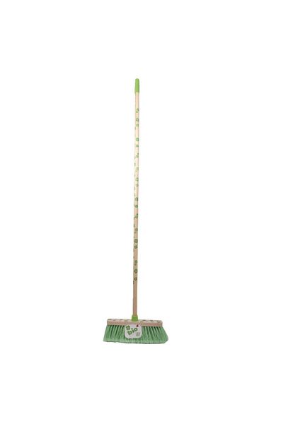 Generic Hand broom with long wooden handle for cleaning floors