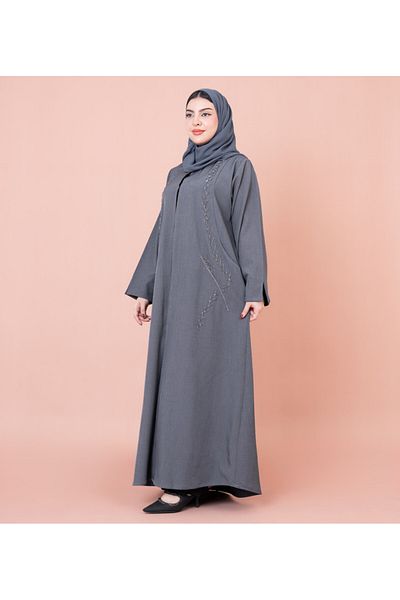IKKXA Formal Embroidery Pockets Abaya
