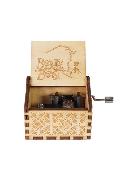 Choice Beauty and beast 1 Wooden Music Box Frozen Beauty and Beast Hand Cranked Home Decoration Carved Musi