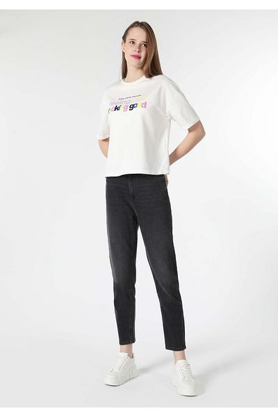 Colin's Mom Fit Pantaloni de jeans din denim pentru femei cu talie înaltă