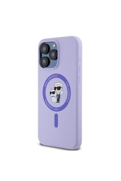 Karl Lagerfeld Carcasă pentru iPhone 15 Pro Max, silicon MagSafe, Karl Lagerfeld - violet