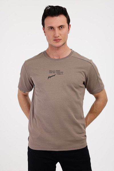 Decas GORGEOUS Crew Neck βαμβακερό μπλουζάκι - καφέ