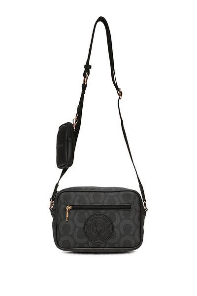 U.S. Polo Assn. Black Pattern Women's Messenger Bag Us8520 Online Exclusive