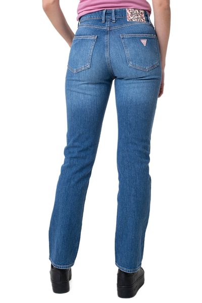 Guess Pantaloni de damă 1981 STRAIGHT albaștri