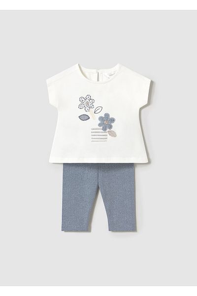 MAYORAL Baby Girl Blouse Leggings Set Blue