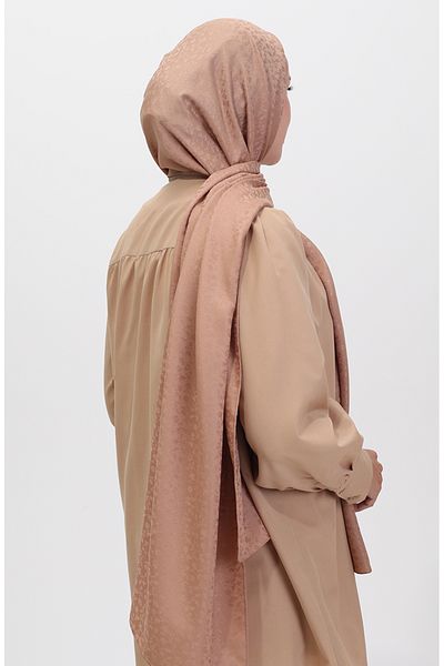 sefamerve Σάλι Madame Mary Floral Jacquard 19086-18 Milk Coffee