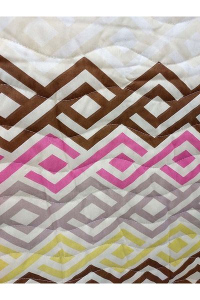 Ogi Home Cotton Multi-Purpose Patterned Single Pique, Bed Cover (160X230) - Yellow-Pink Striped