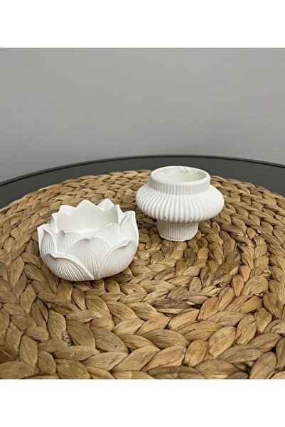 tohumtoprak Lotus Bohem 2 Li Tlight Mumluk Seti Beyaz Ham